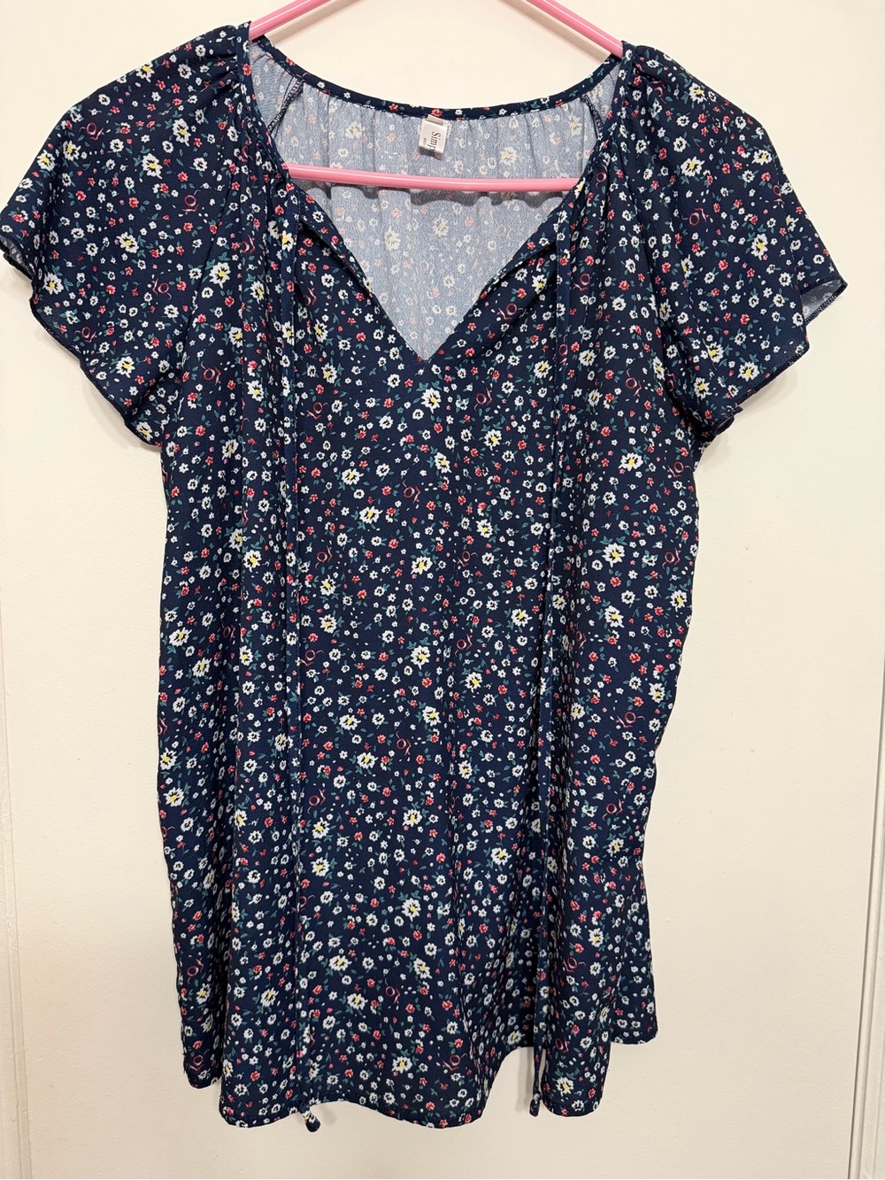 NWOT Navy Floral Blouse